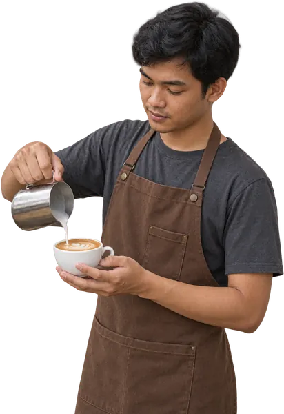 Ilustrasi pekerja Barista Riyadh
