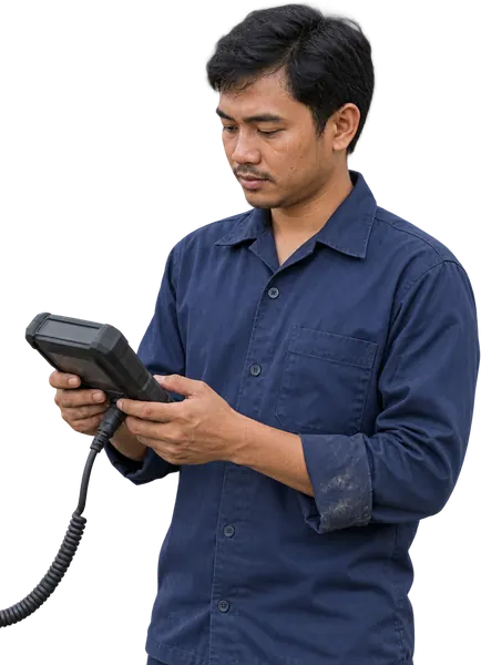 Ilustrasi pekerja Diagnose Technician